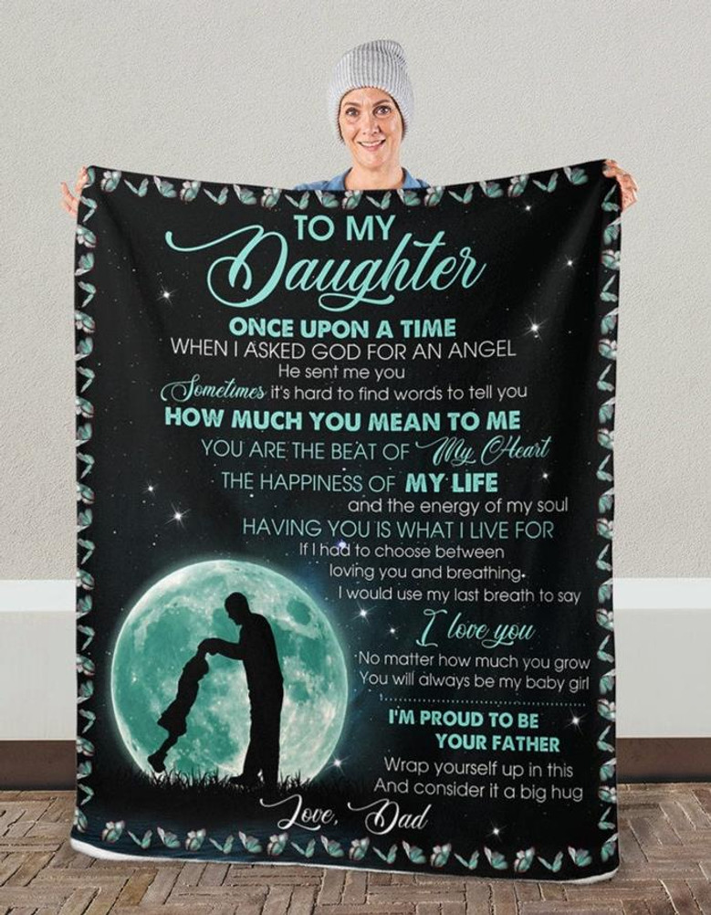 To My Daughter From Dad Fleece Blanket Halloween gift Halloween Christmas Party Dad Mom Christmas gift Daughter blanket Dad Gift