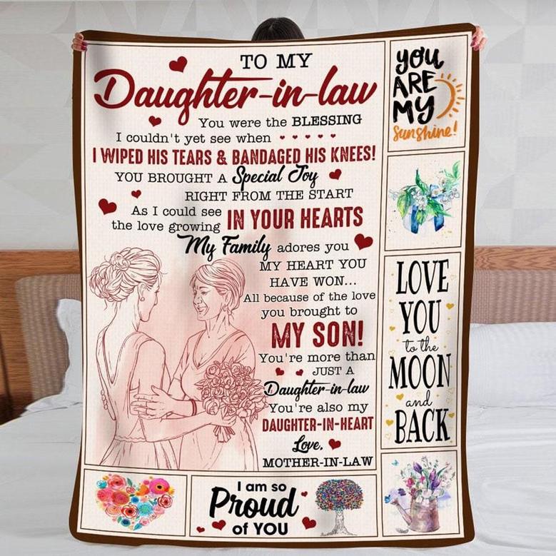 Gift For Daughter-In-Law Pencil Art You Were The Blessing I Couldn't Yet See - Blanket