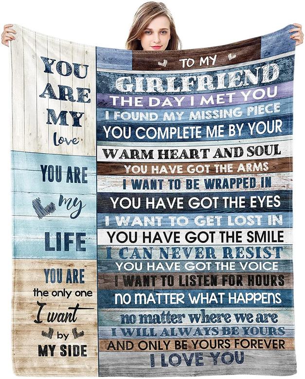 To My Girlfriend Blanket Girlfriend Gifts I Love You Blessing Sweet Sayings Quote Throw Blankets Birthday Gifts for Her Anniversary