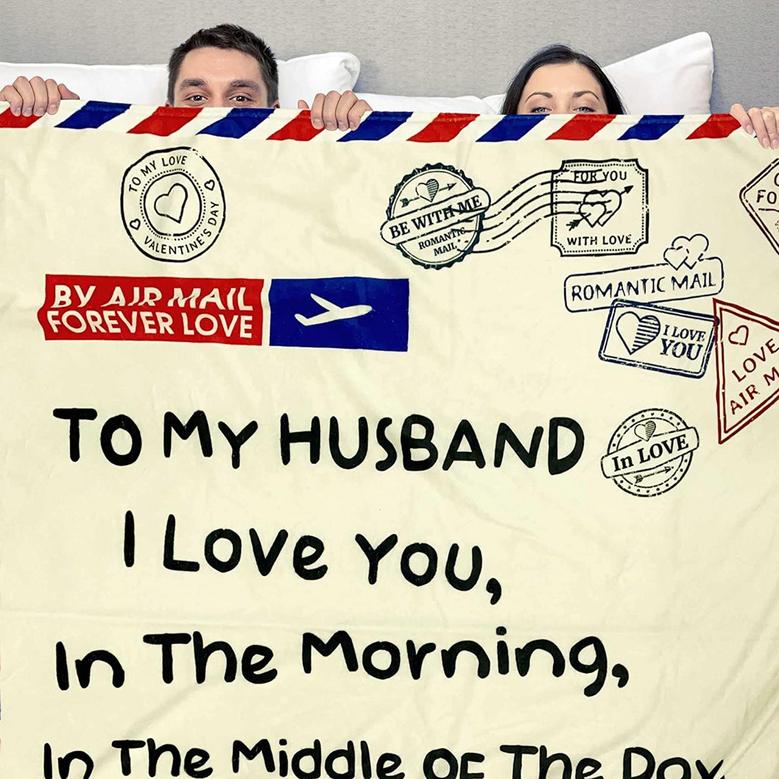 To My Husband Throw Blanket Gifts for Men, Fathers Day from Wife