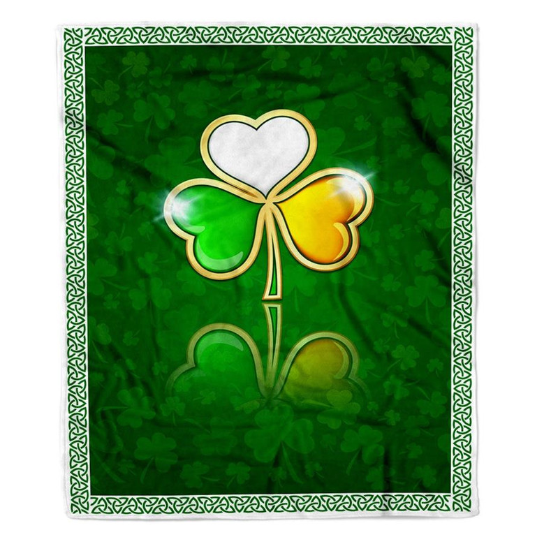 Irish Color Lucky Shamrock Happy St. Patrick's Day Fleece Blanket