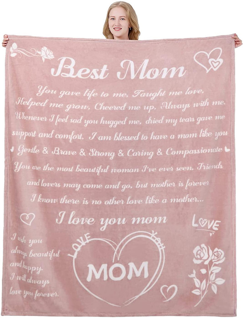 I Love You Mom Blanket -Mom Blanket from Daughter or Son