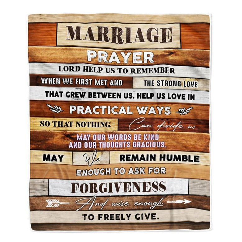 Marriage Prayer Blanket Anniversary Engagement For Couples Newly Engaged Wedding Bridal Shower For Wife Christian For Women Fleece Throw Blanket