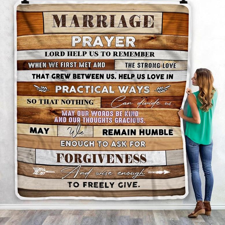 Marriage Prayer Blanket Anniversary Engagement For Couples Newly Engaged Wedding Bridal Shower For Wife Christian For Women Fleece Throw Blanket