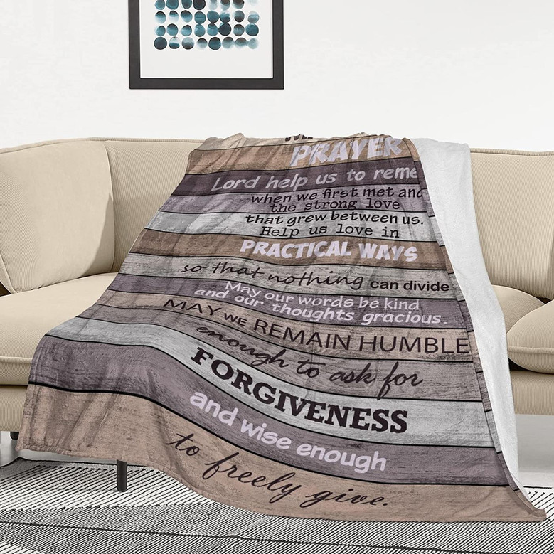 Marriage Prayer Throw Blanket Anniversary Engagement Gifts for Couples Newly Engaged Gifts Valentines, Birthday, Fiance Gifts