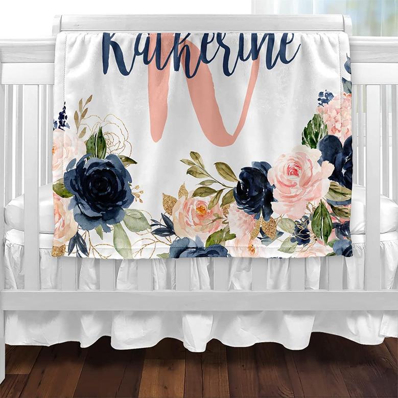 Personalized Baby Blanket with Name-Custom Baby Blankets for Girls-Baby Customized Blankets - Baby Name Blanket - Personalized Baby Blankets for Girls with Name