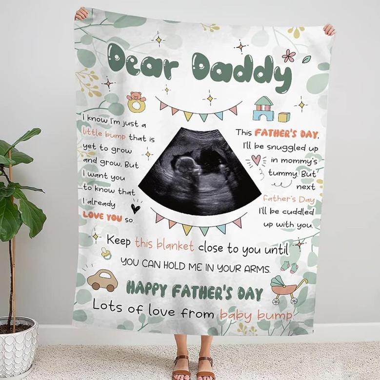 Personalized Blanket for Future Daddy Next Father's Day I'll Be Cuddled Up with You Blanket, Gifts for 1st Father's Day