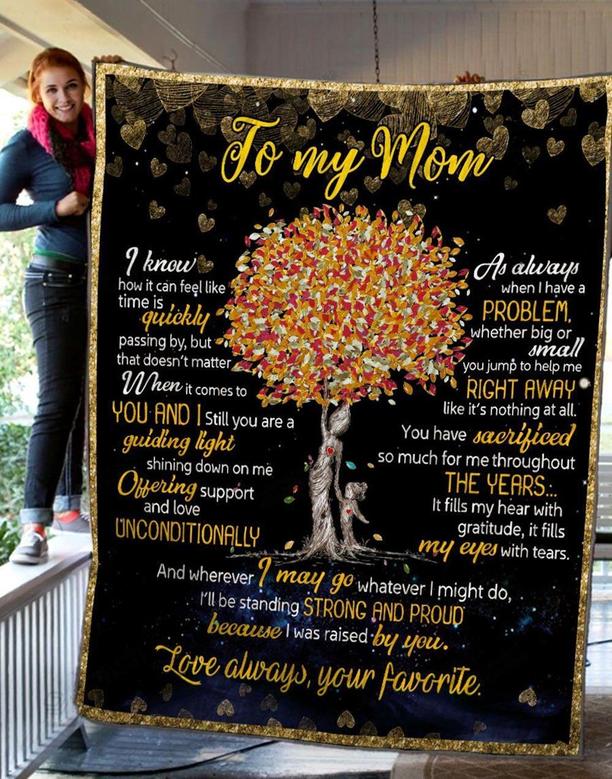 Personalized Blanket To My Mom Blanket Fleece Tree Blanket I'll Be Standing Strong And Proud Blanket For Mom From Daughter Wife On Mother's Day Birthday Anniversary Picnic Blanket Sofa Blanket