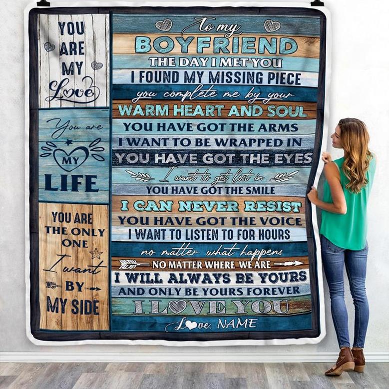 Personalized To My Boyfriend Blanket From Girlfriend I Love You Blessing Sweet Birthday Anniversary Valentine's Day Christmas Customized Fleece Blanket