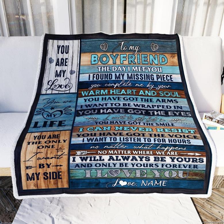 Personalized To My Boyfriend Blanket From Girlfriend I Love You Blessing Sweet Birthday Anniversary Valentine's Day Christmas Customized Fleece Blanket
