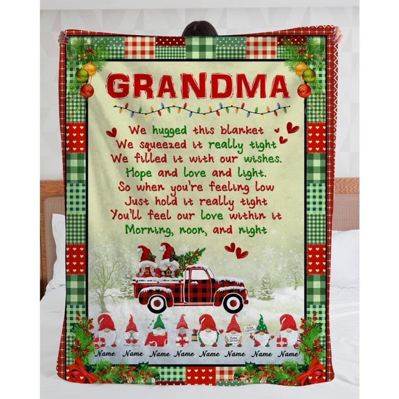 Personalized Christmas Grandma's Little Gnomies Blanket