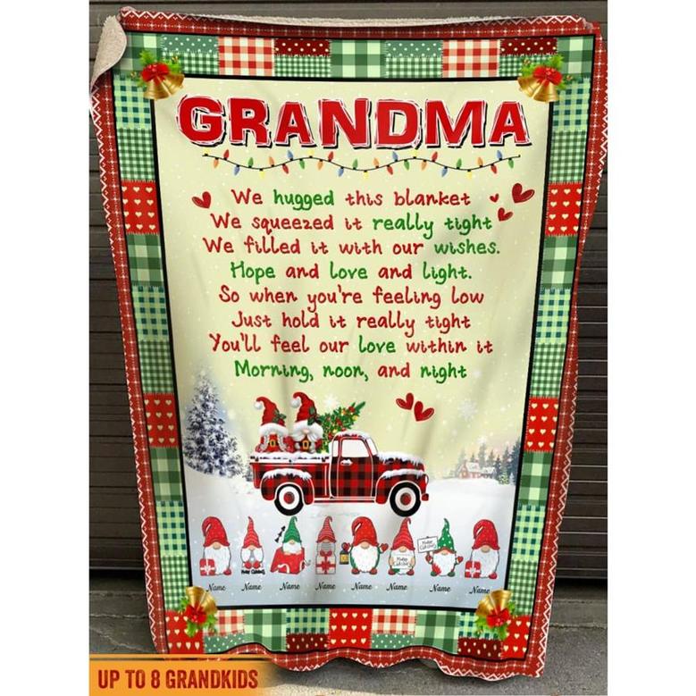 Personalized Christmas Grandma's Little Gnomies Blanket