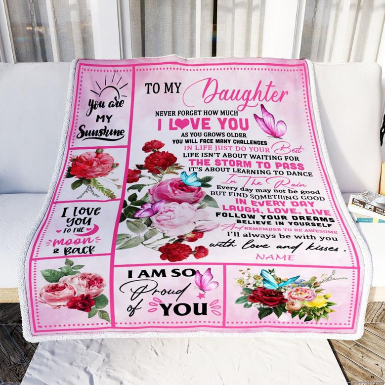 Personalized To My Daughter Canvas From Mom Dad Never Forget That I Lo