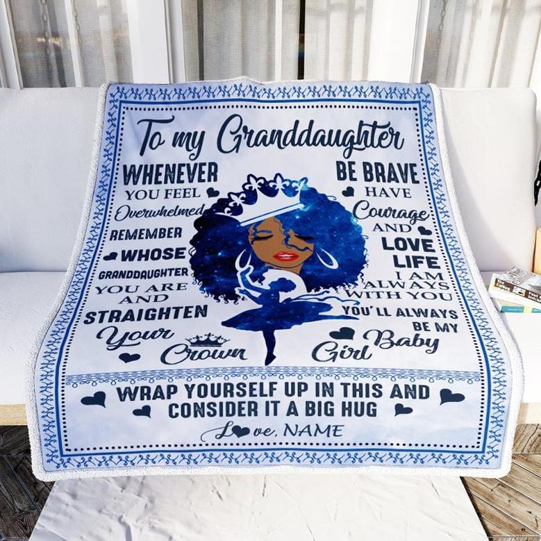 Personalized To My Granddaughter Blanket From Grandma Nana African Black Women You'll Always Be My Baby Girl Birthday Christmas Customized Fleece Blanket