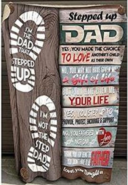 Personalized Stepped Up Dad Blankets from Stepdaughter Stepson Thank You for Being The Father Didn't Have To Be Blanket Gifts Father's Day