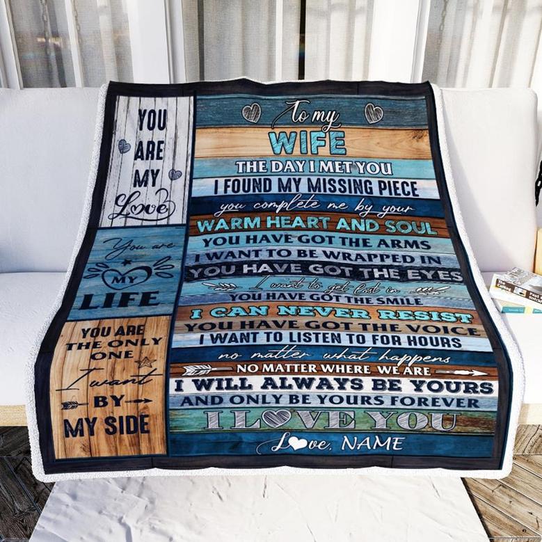 Personalized To My Wife Blanket From Husband I Love You Blessing Sweet Wife Birthday Anniversary Valentine's Day Christmas Customized Fleece Blanket