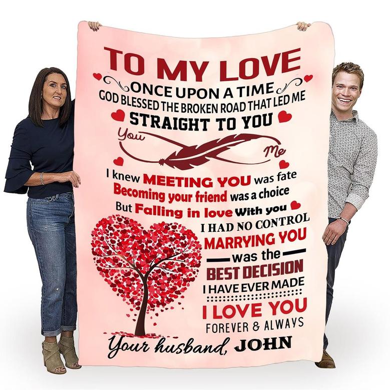 Personalized To My Wife Infinity Icon Blanket Gift For Wife From Husband To My Wife Once Upon A Time God Blessed The Broken Blanket Customized