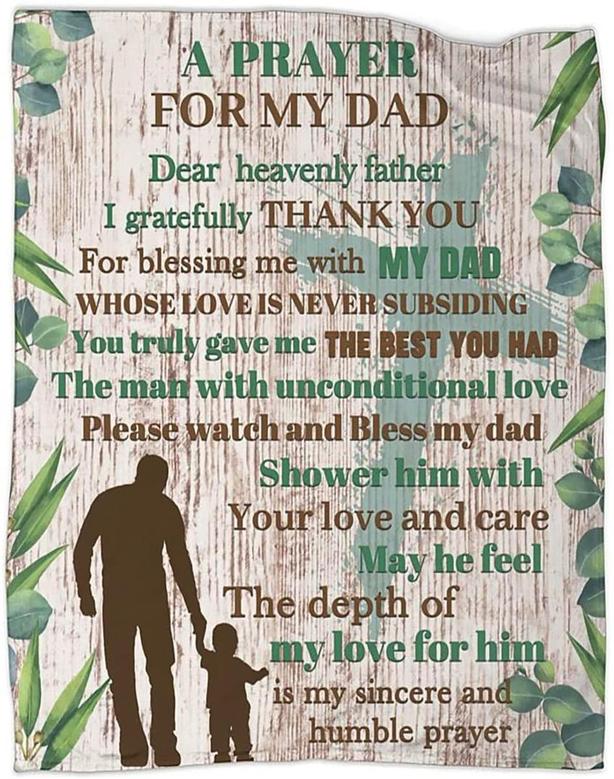 Prayer for My Dad Blanket Father's Day Throw Bible Verse Christian Religious Blankets for Couch Sofa Bed Warm Gifts for Fathers Day