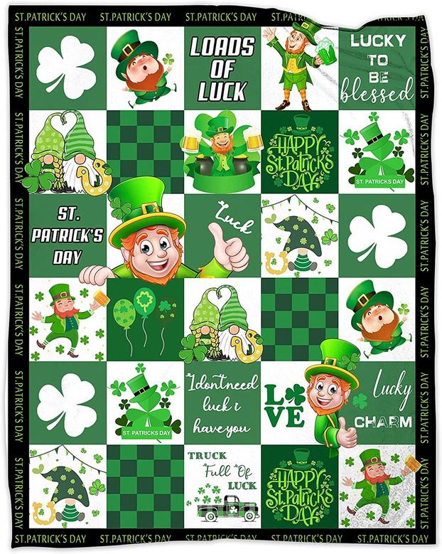 St. Patrick's Day Blanket -Loads of luck - Lucky to be blessed