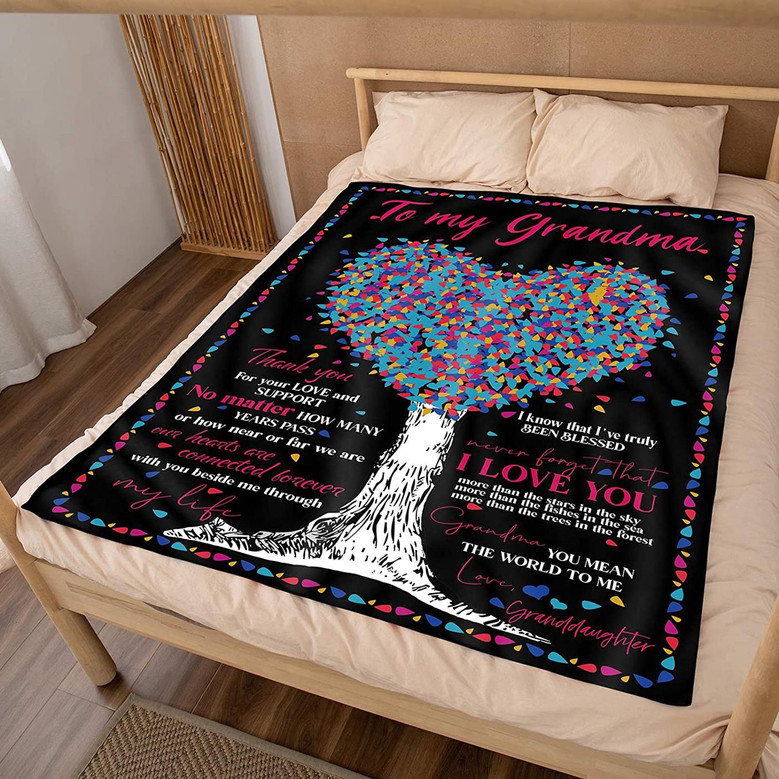 Throw Blanket To My Grandma Gift from Granddaughter Mothers Day Birthday Soft Throw Bed Blanket