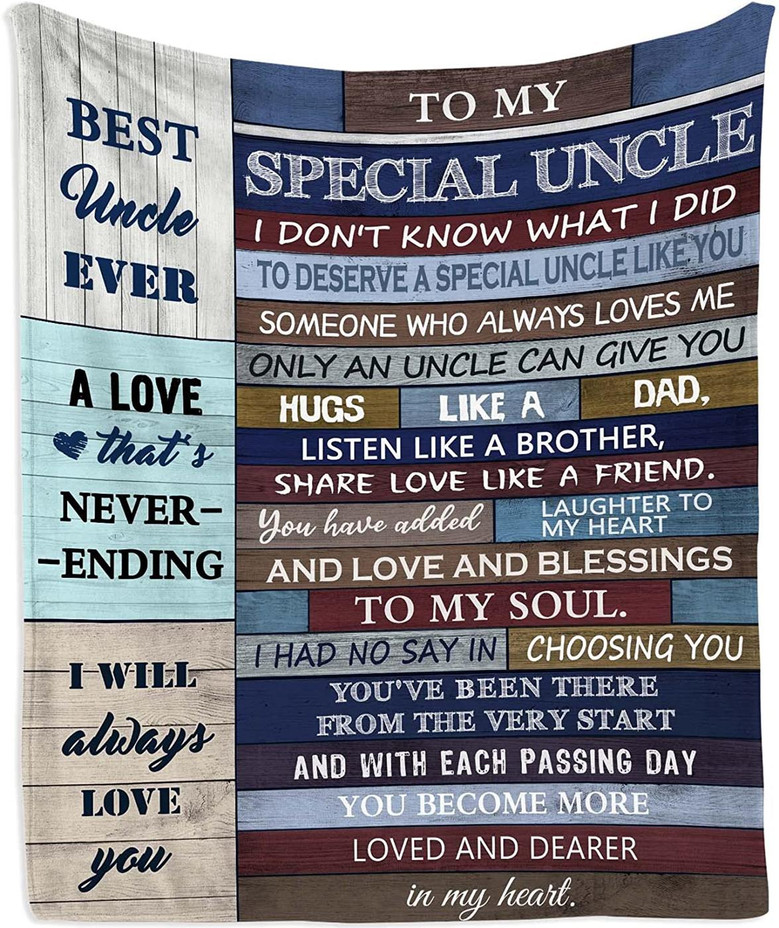 Uncle Gifts Blanket - Uncle Gifts from Niece and Nephew - Best Uncle Ever Gift Ideas Blankets