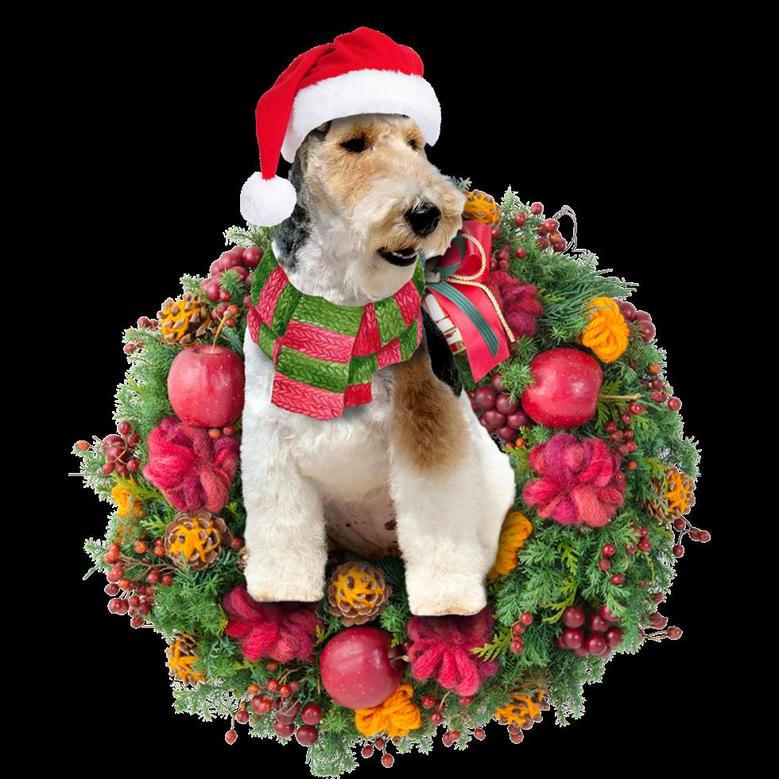 Ornament- Fox Terrier Christmas Ornament, Happy Christmas Ornament, Car Ornament
