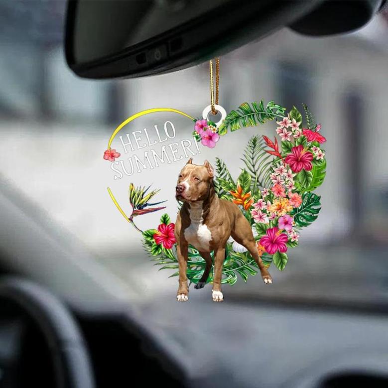 American Pit Bull Terrier-Hello Summer-Two Sided Ornament