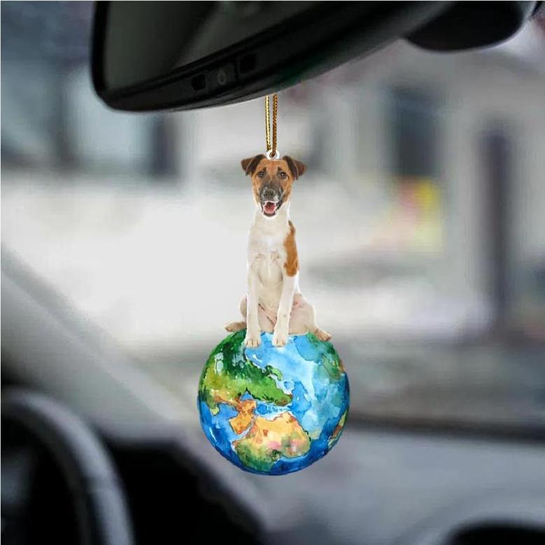 Fox Terrier-Around My Dog-Two Sided Ornament