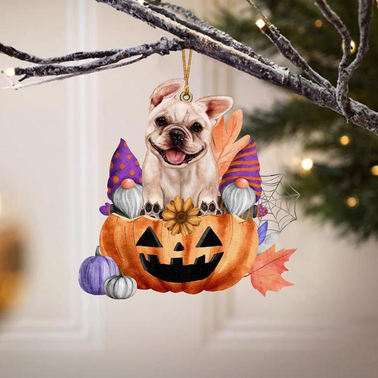 French Bulldog-Gnomes Pumpkins Hanging Ornament