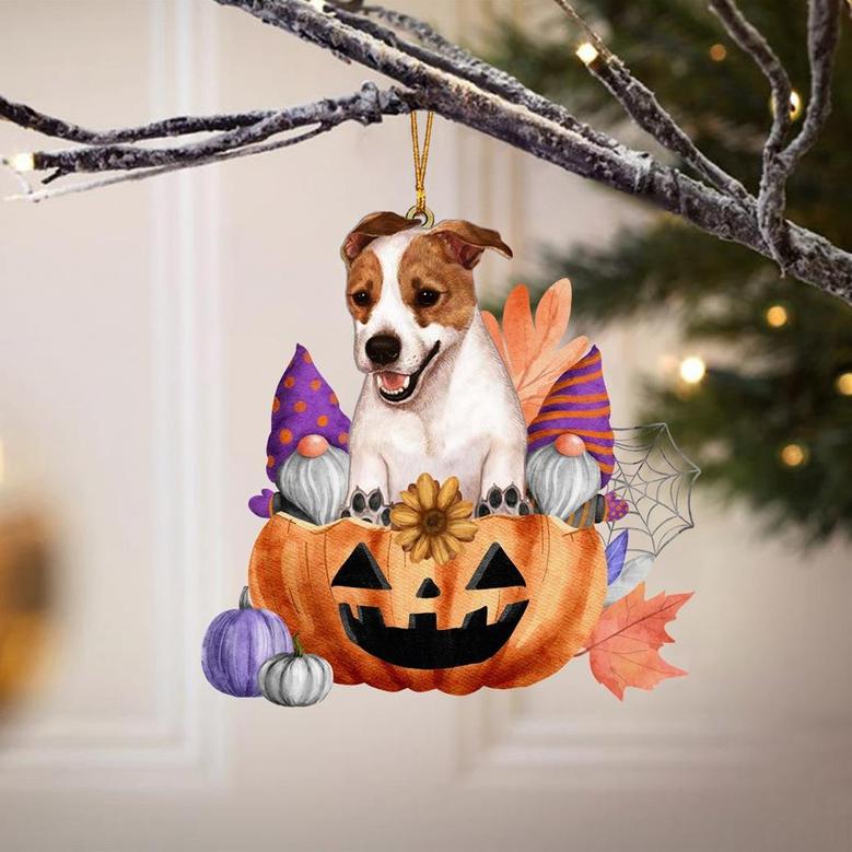 Jack Russell Terrier-Gnomes Pumpkins Hanging Ornament