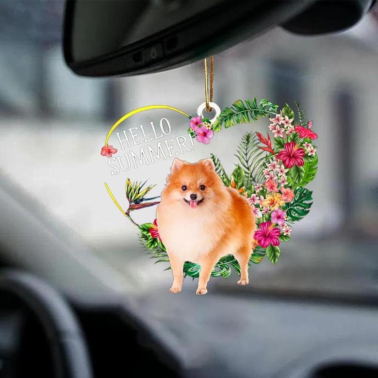 Pomeranian-Hello Summer-Two Sided Ornament
