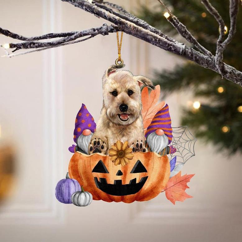 Soft Coated Wheaten Terrier-Gnomes Pumpkins Hanging Ornament