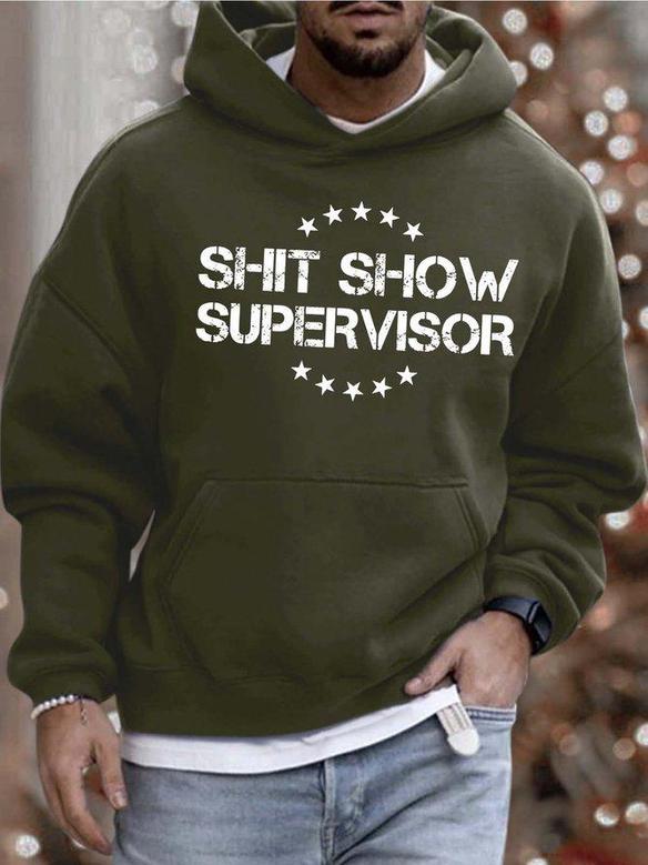 Men’s Shit Show Supervisor Hoodie Loose Casual Sweatshirt Men's Hoodie