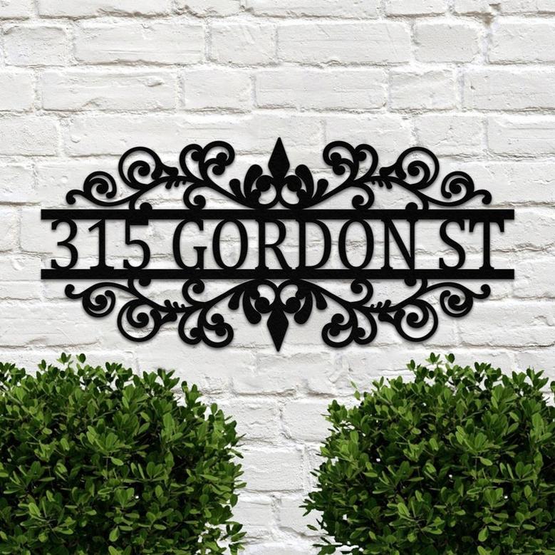 Personalized Address metal Sign custom metal wall sign House Number Sign Street Address Plaque front door wall hanging Housewarming gift