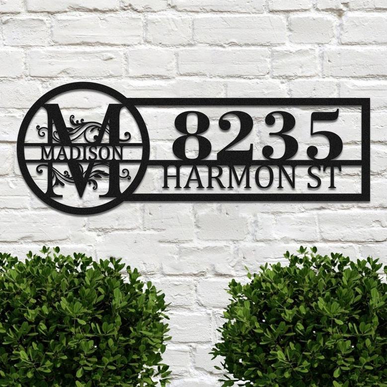 Personalized Address Sign Street Name Number Metal Sign Custom Metal Family Name Sign Front Door Decor Housewarming Gifts Wedding Gifts