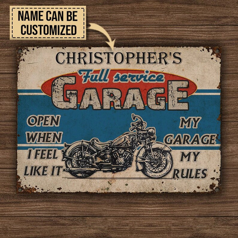 Personalized Auto Mechanic Garage Open When Customized Classic Metal Signs, Garage decor, Metal sign for garage, Gift for dad