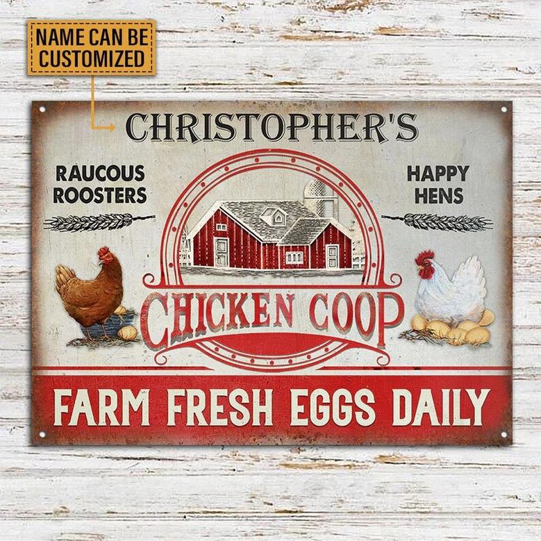 Personalized Chicken Coop Farm Fresh Eggs Customized Classic Metal Signs- Chicken Coop- Chicken Coop-Chicken Sign,Metal Chicken Coop Sign
