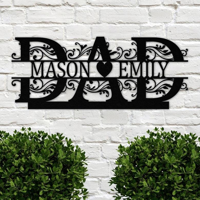 Personalized Fathers Day gift | Fathers Day Metal Art | kids names dad gift from daughter | Custom Gift for Dad | Father's Day Gift