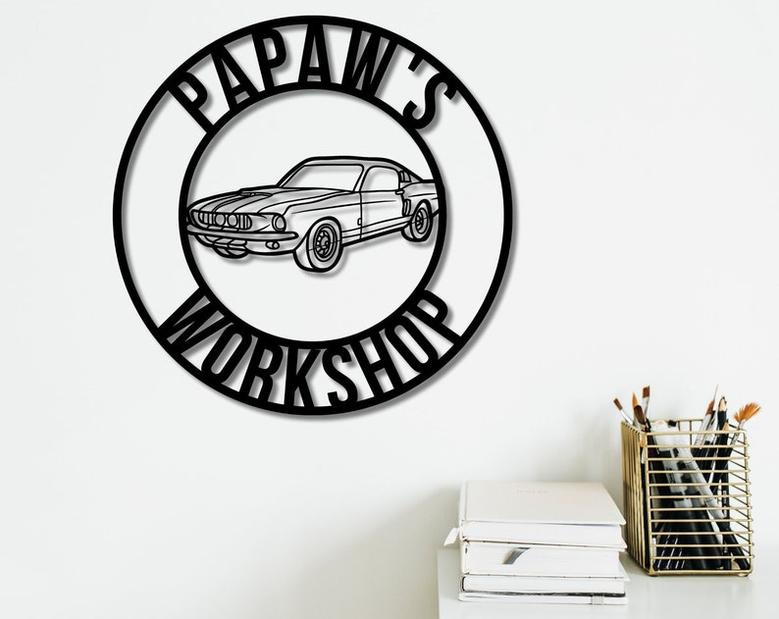 Personalized Fathers Day Sign for Dad-Papas Work Shop Metal Sign-Fathers Day Gift-Gift for Dad-Gift for Grandpa-Gift for Papa-Papaw