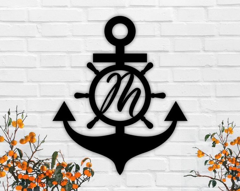 Personalized Metal Anchor Sign-Beach House Sign Personalized-Anchor Wall Decor-Family Name Metal Sign-Last Name Sign-Front Porch Sign
