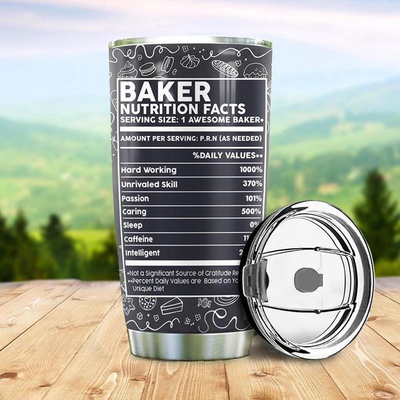 Baking Nutrition Facts Personalized Stainless Steel Tumbler 20Oz