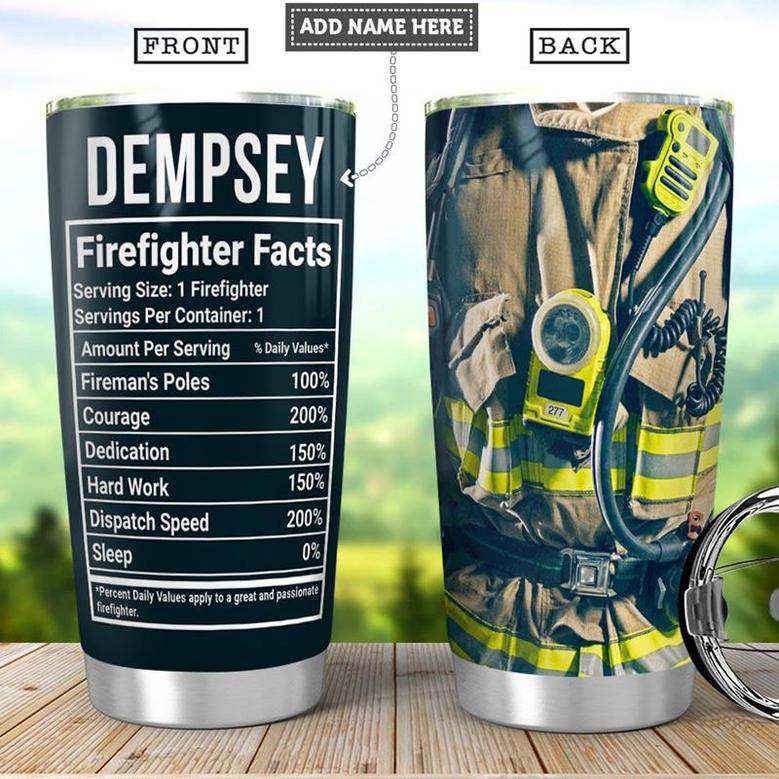 Firefighter Facts Personalized Stainless Steel Tumbler 20Oz