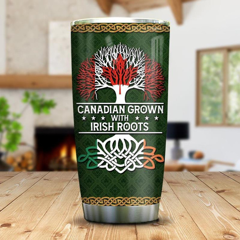 Irish Roots Canadian Personalized Stainless Steel Tumbler 20Oz