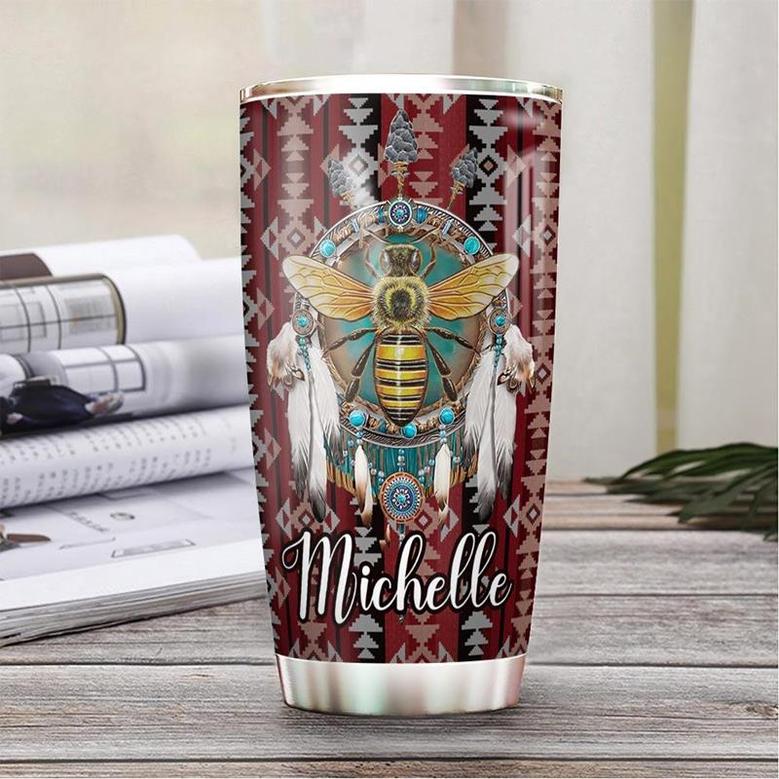 Native American Bee Personalized Stainless Steel Tumbler 20Oz