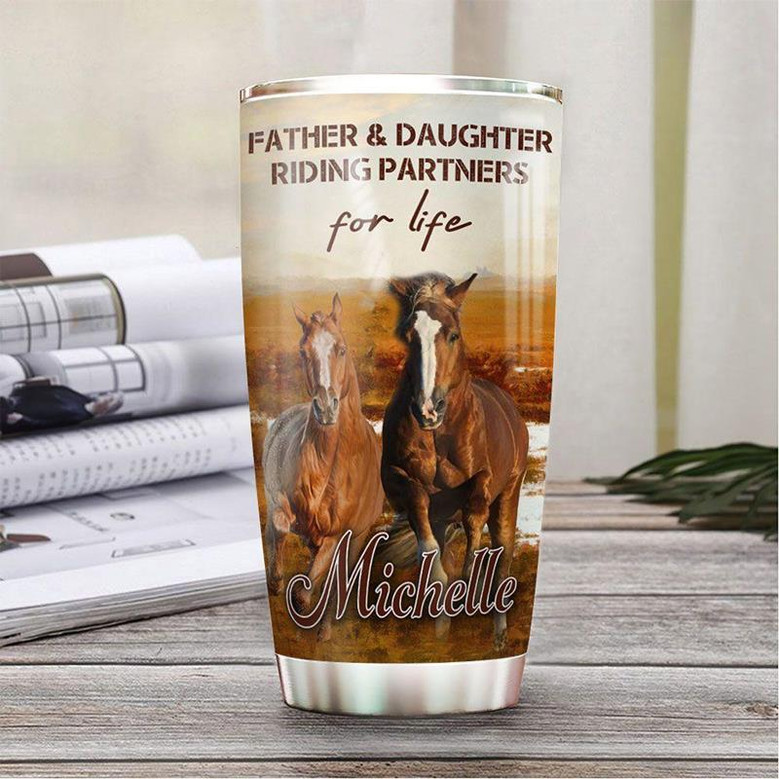 Personalized Horse Dad To Daughter Stainless Steel Tumbler 20Oz