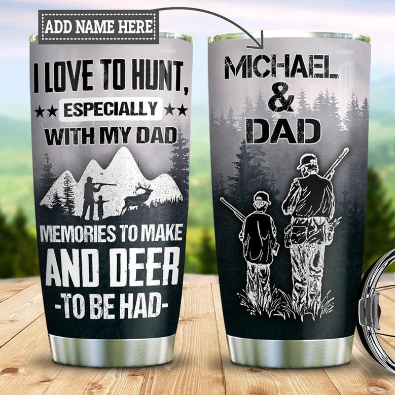 Personalized Hunting Dad And Son Stainless Steel Tumbler 20Oz