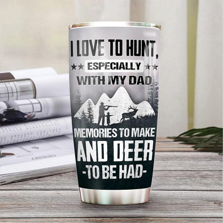 Personalized Hunting Dad And Son Stainless Steel Tumbler 20Oz