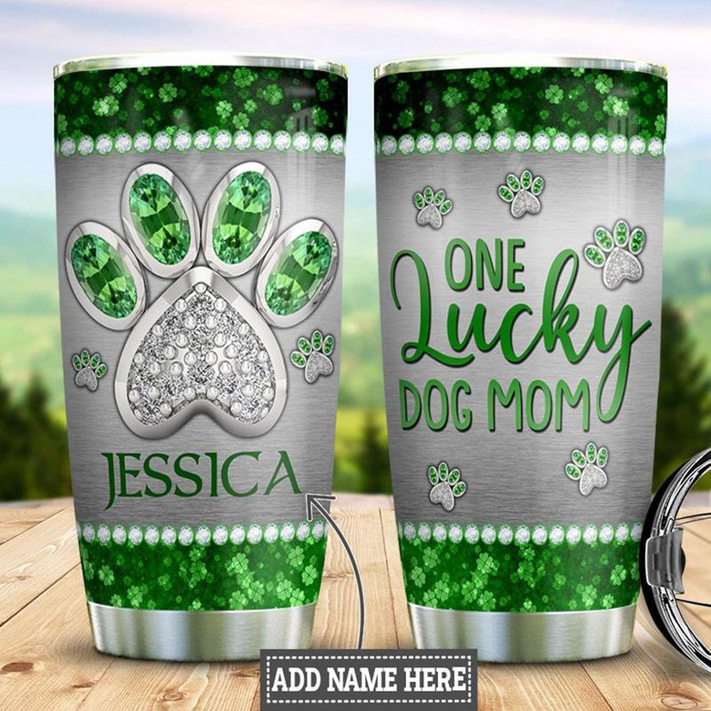 Personalized Irish Lucky Dog Mom Stainless Steel Tumbler 20Oz