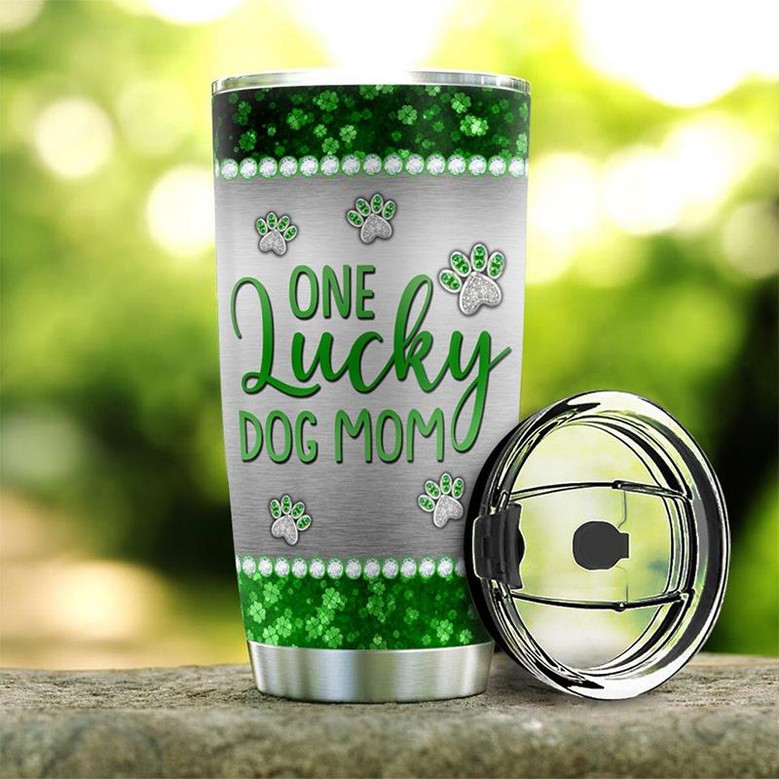 Personalized Irish Lucky Dog Mom Stainless Steel Tumbler 20Oz