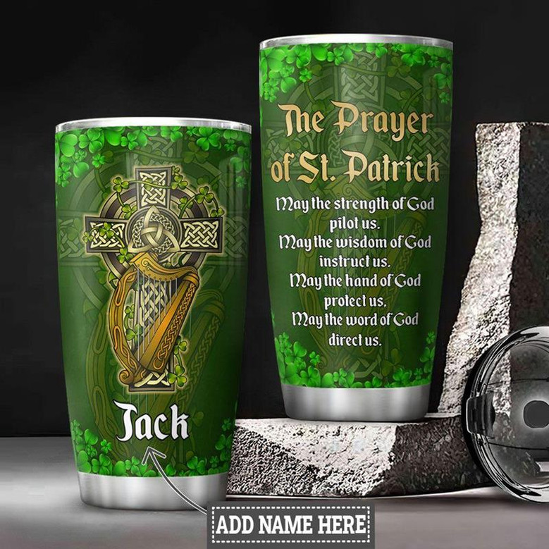 Personalized Irish Saint Patrick Prayer Stainless Steel Tumbler 20Oz